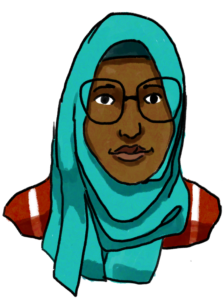 Illustrated portrait of Yasmin