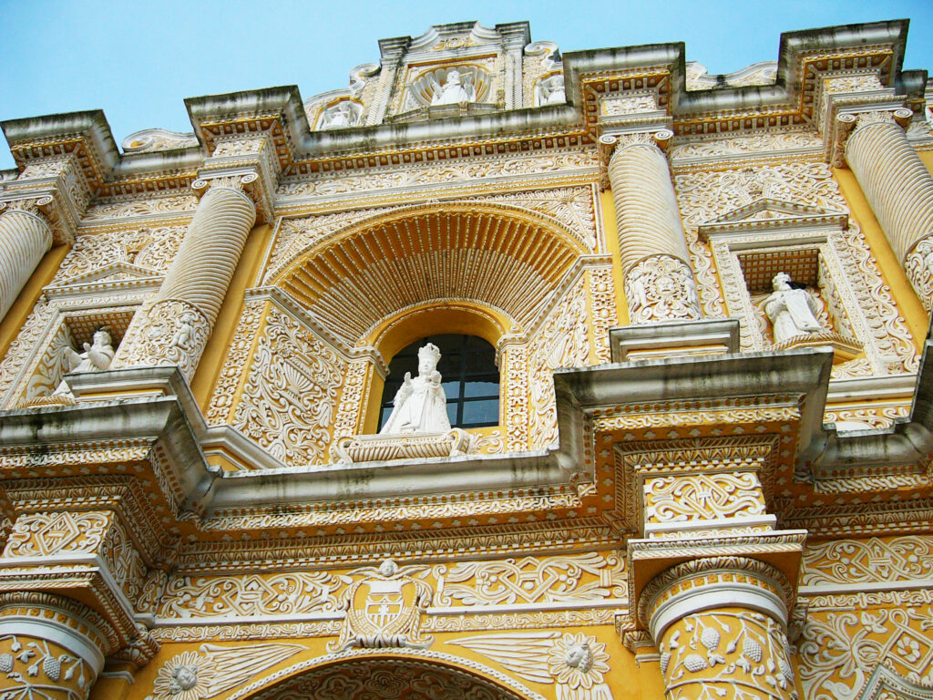 Picture of yellow church in Antigua, Guatemala
