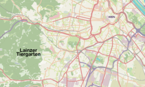 Map of Lainzer Tiergarten outside of Vienna