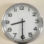 Analog clock that reads eight thirty
