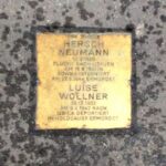 Golden plaque in memory of Holocaust victims Hersch Neumann and Luise Wollner