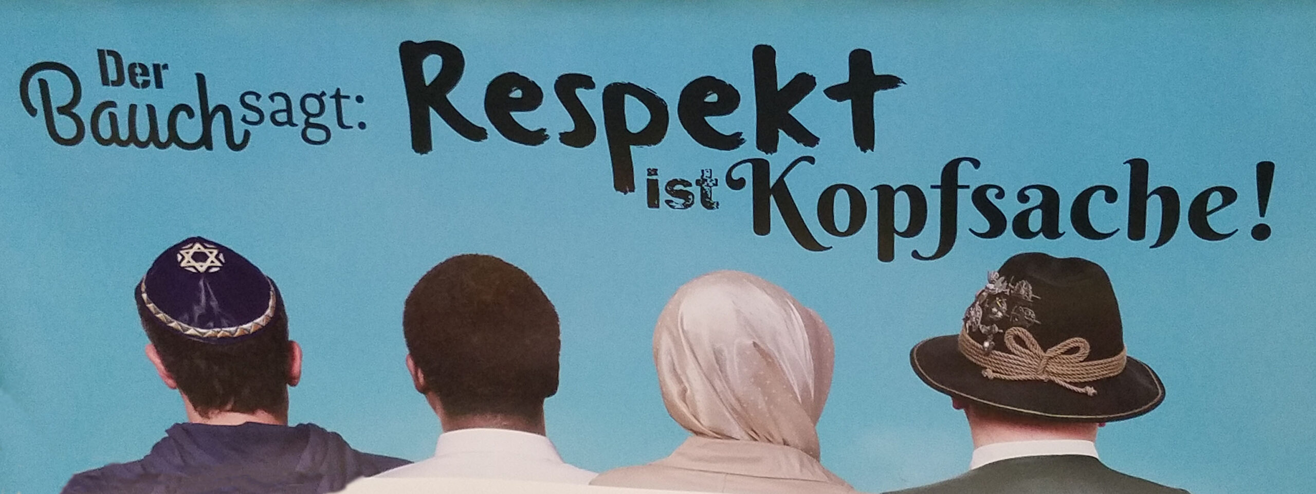 Subway ad reading "Der Bauch sagt, Respekt ist Kopfsache."